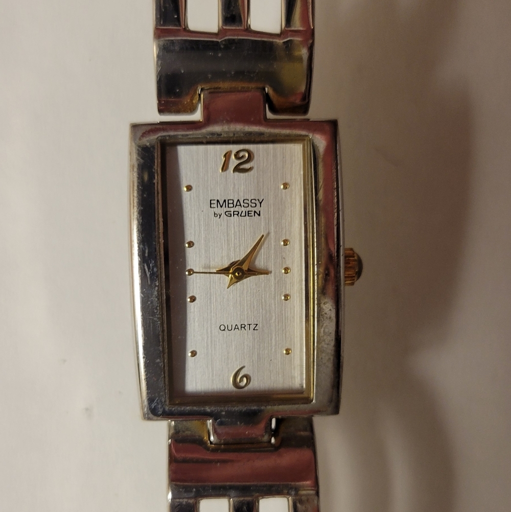 Embassy by Gruen Silver and Gold Watch